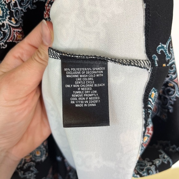 Y2K Medallion Print Fit & Flare Skater Dress High Neck Indie S Boho Chic - Picture 7 of 10